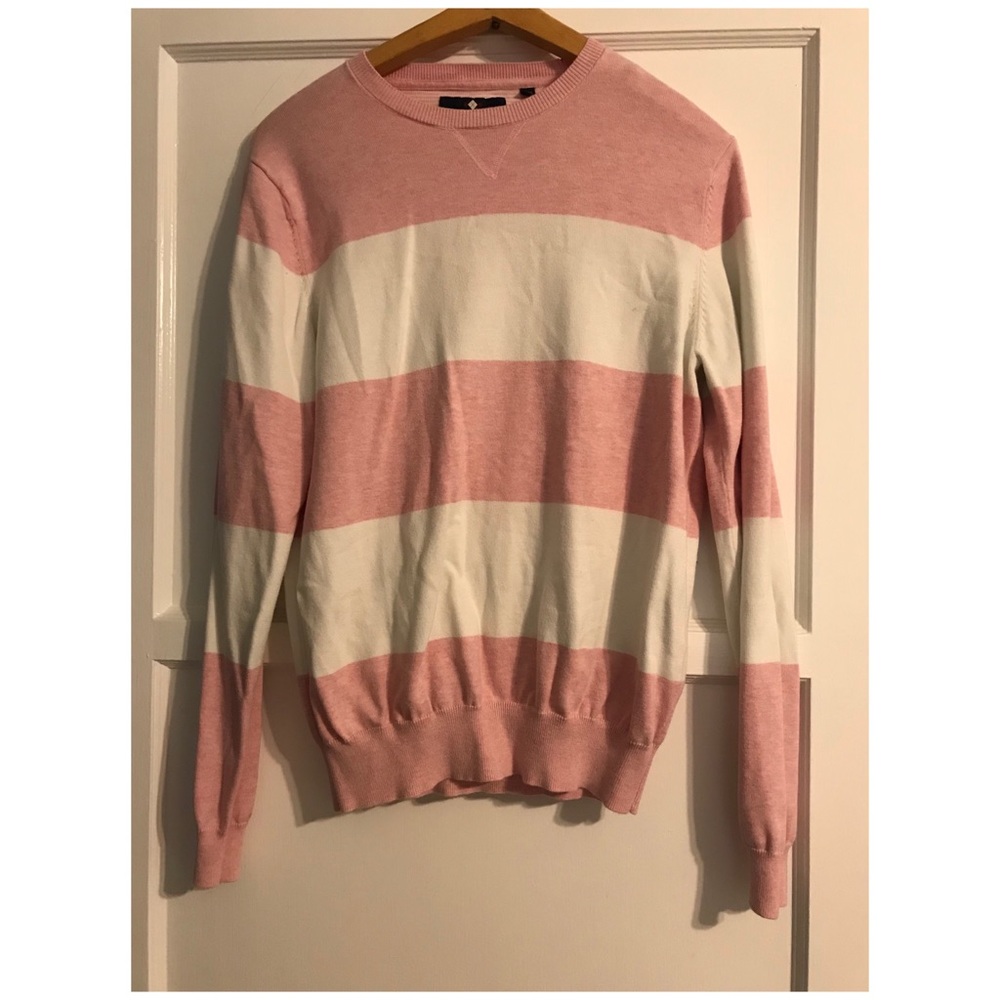 Pink and white striped sweater